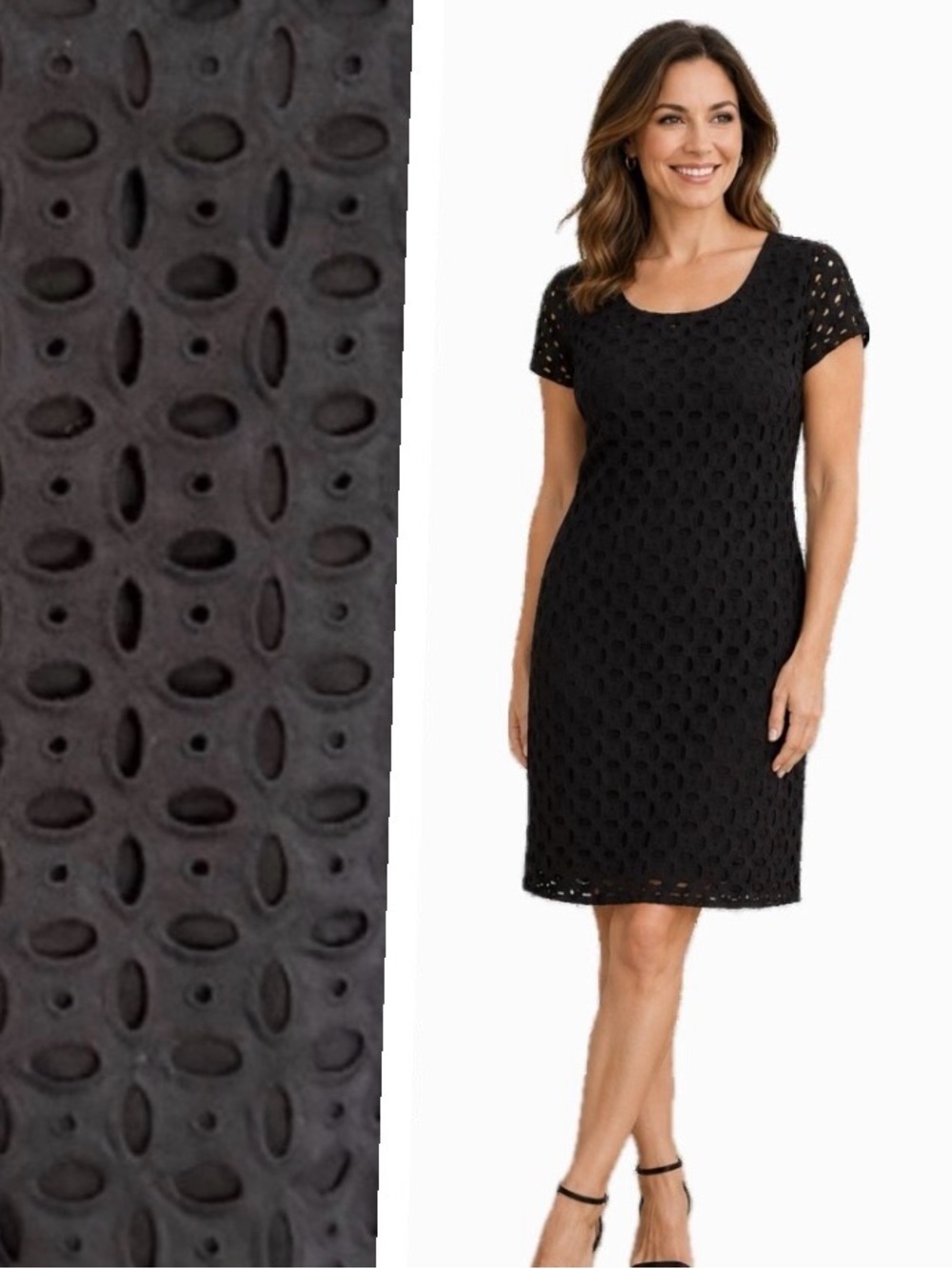 Marc New York, Elegant Black Eyelet Women's dress, Size 12